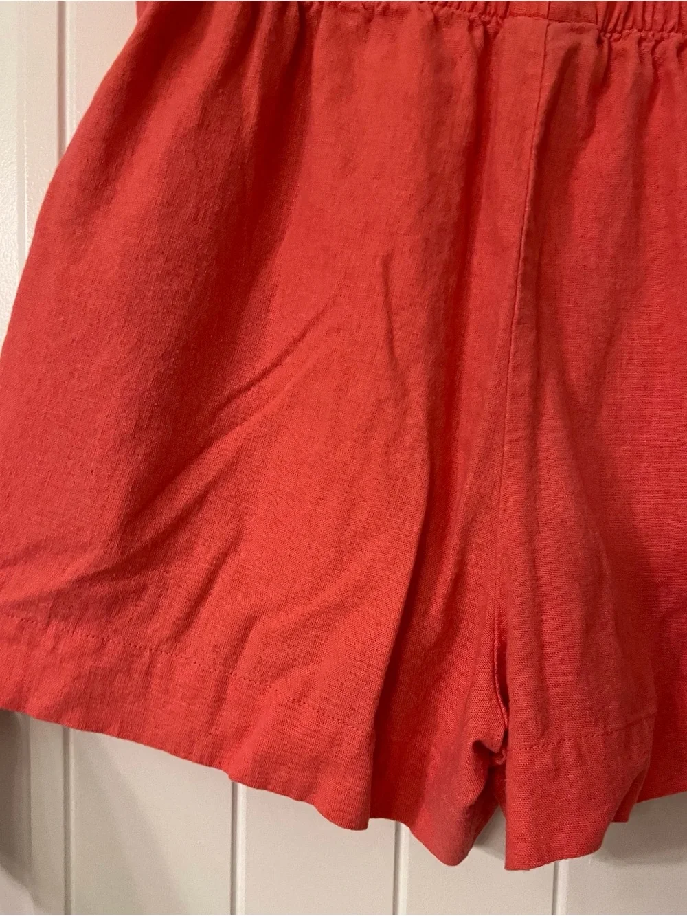 a new day Coral High-Waist Elastic Linen-Blend Shorts - Picture 6 of 7